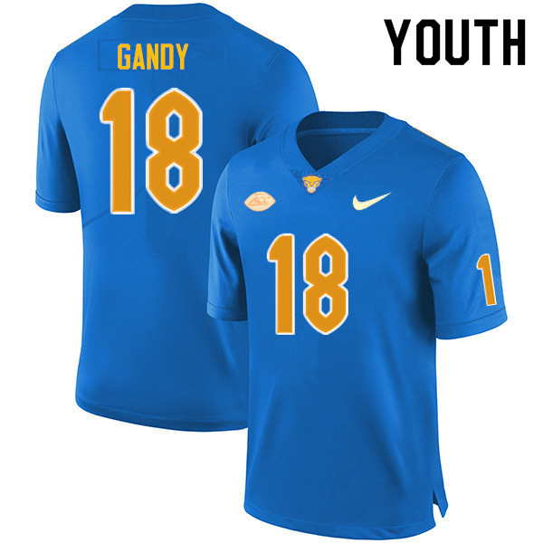 Youth #18 Ryland Gandy Pitt Panthers College Football Jerseys Sale-Royal